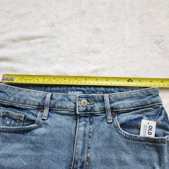 OLD NAVY High Waist Light Washed Semi Distressed High Low Jean Skirt Size 4 - Picture 5 of 5